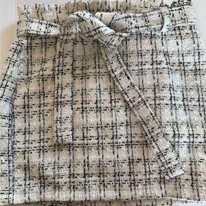 Boucle Paperbag Waist Mini Skirt